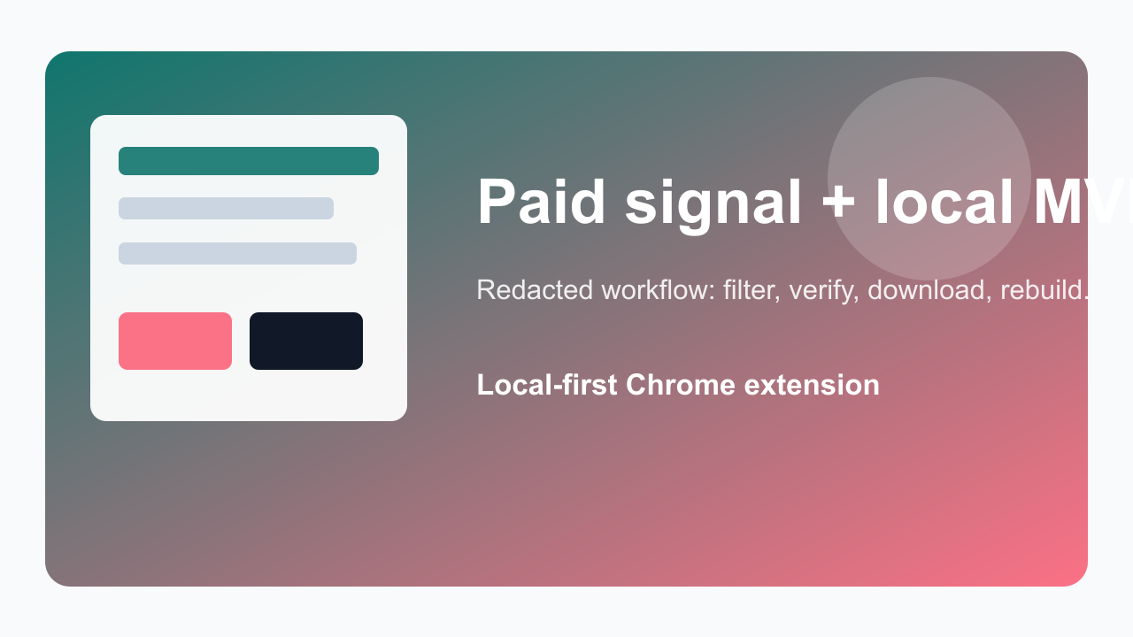 Redacted screenshot: mid-sized paid extension replica screening
